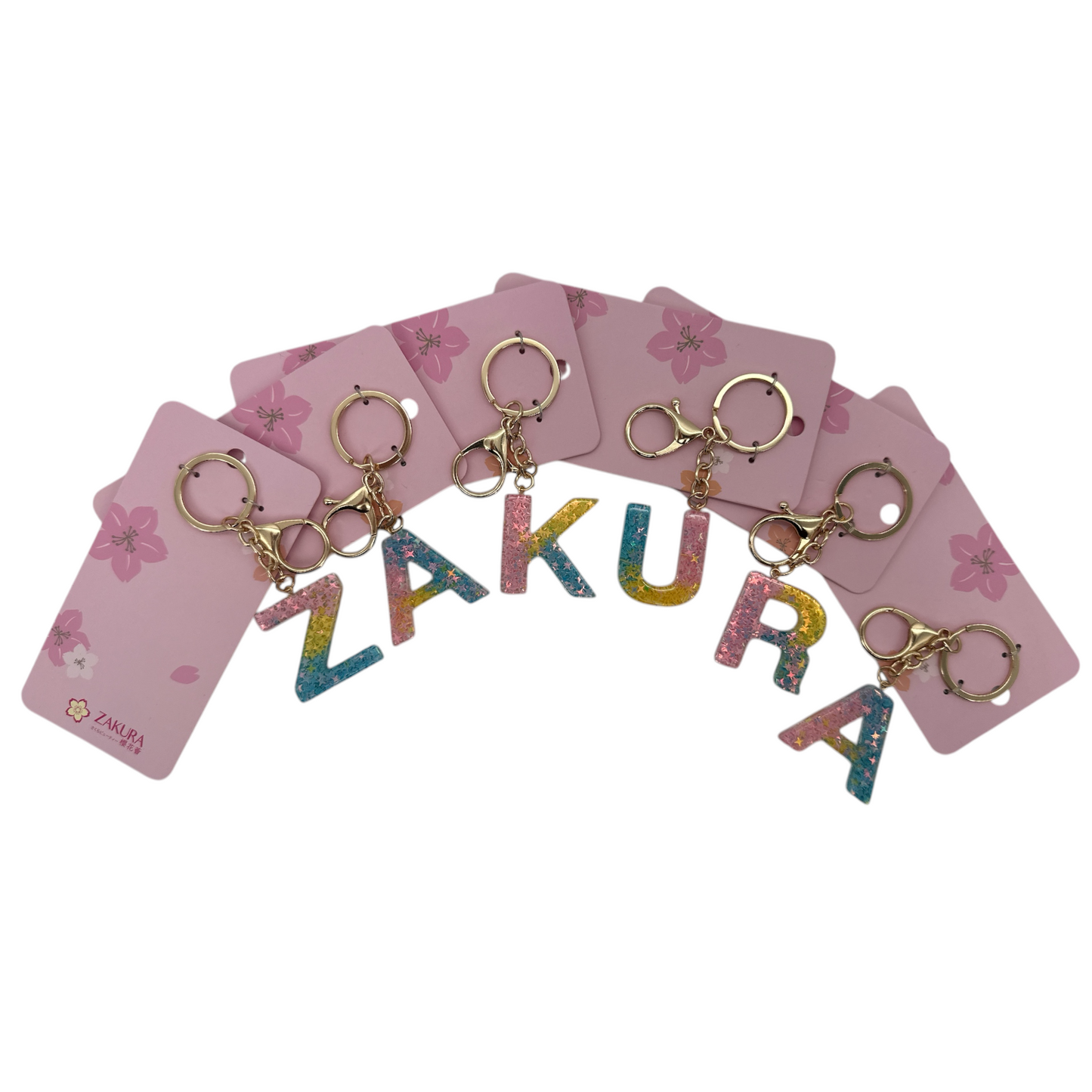 Custom initial keychain by Zakura – stylish letter keyring 1pc