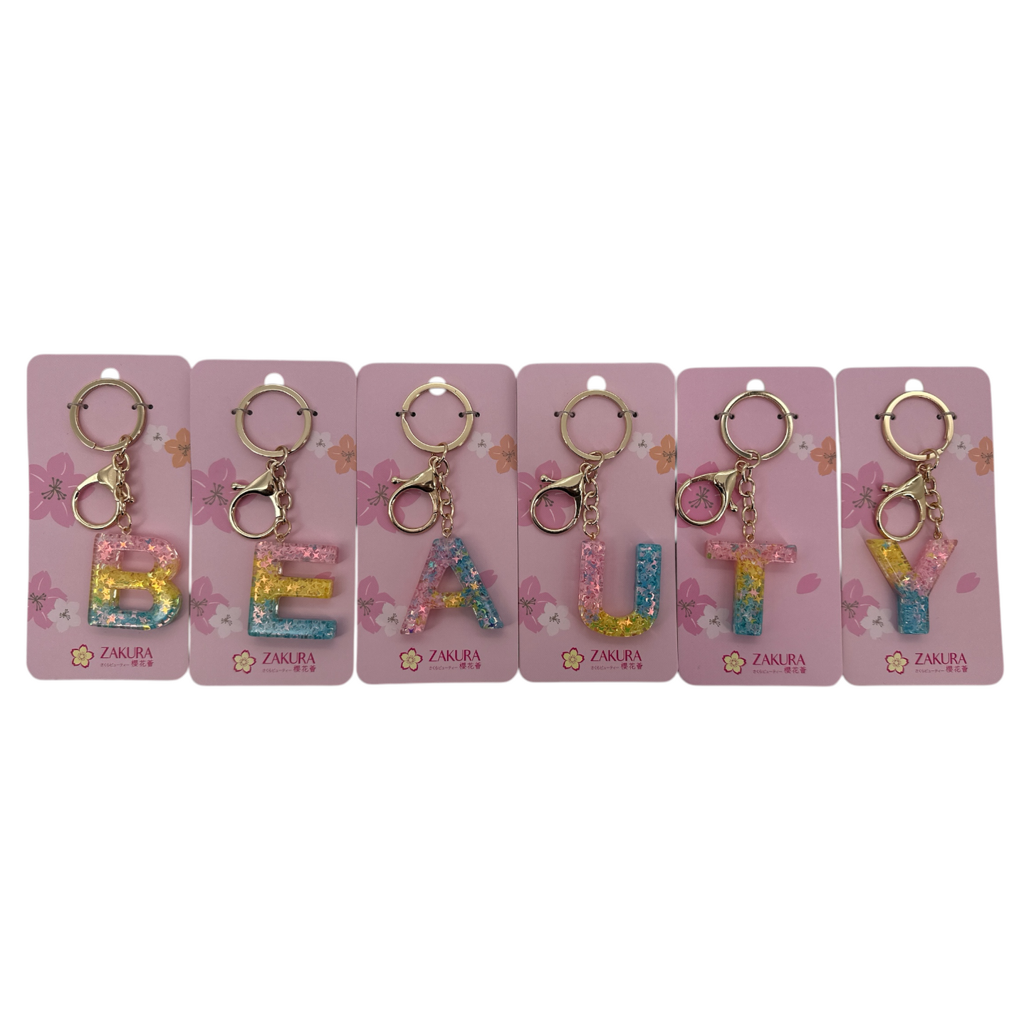 Custom initial keychain by Zakura – stylish letter keyring 1pc