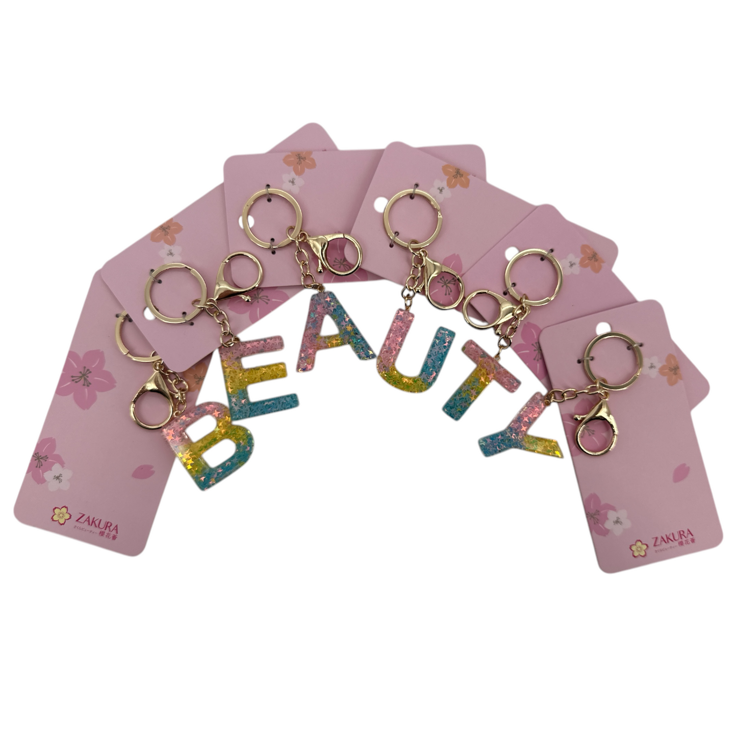 Custom initial keychain by Zakura – stylish letter keyring 1pc