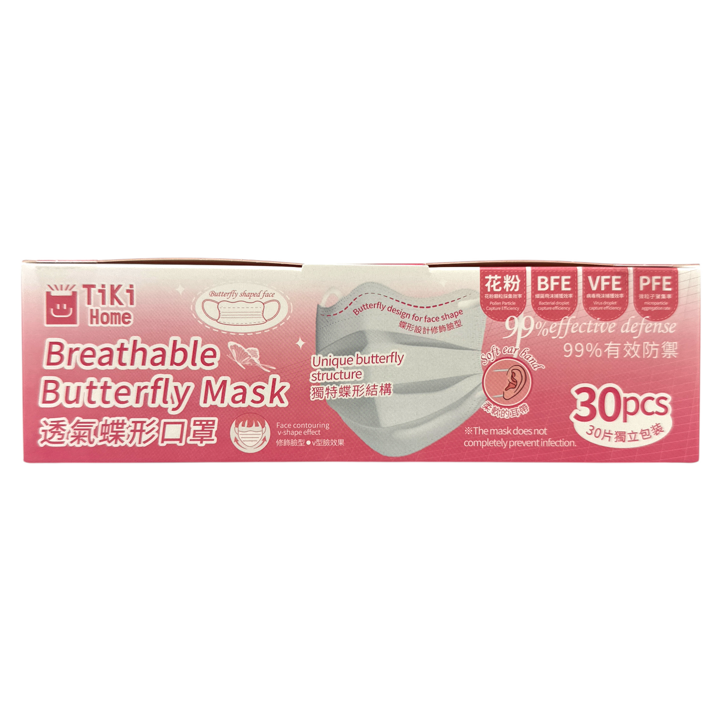 Tiki Home Butterfly Breathable Face Mask 30pcs – Reusable, Soft, Stylish Masks for Adults by Zakura Global