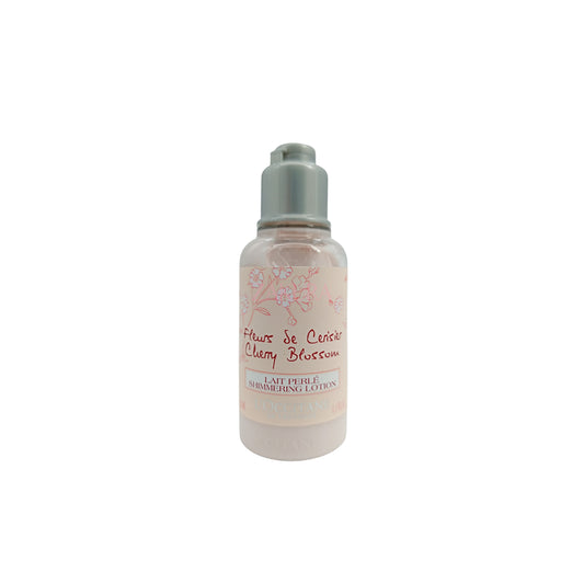 L'Occitane Cherry Blossom Shimmering Lotion – 35ml miniature bottle for glowing, hydrated skin with a floral scent, available at Zakura Global.