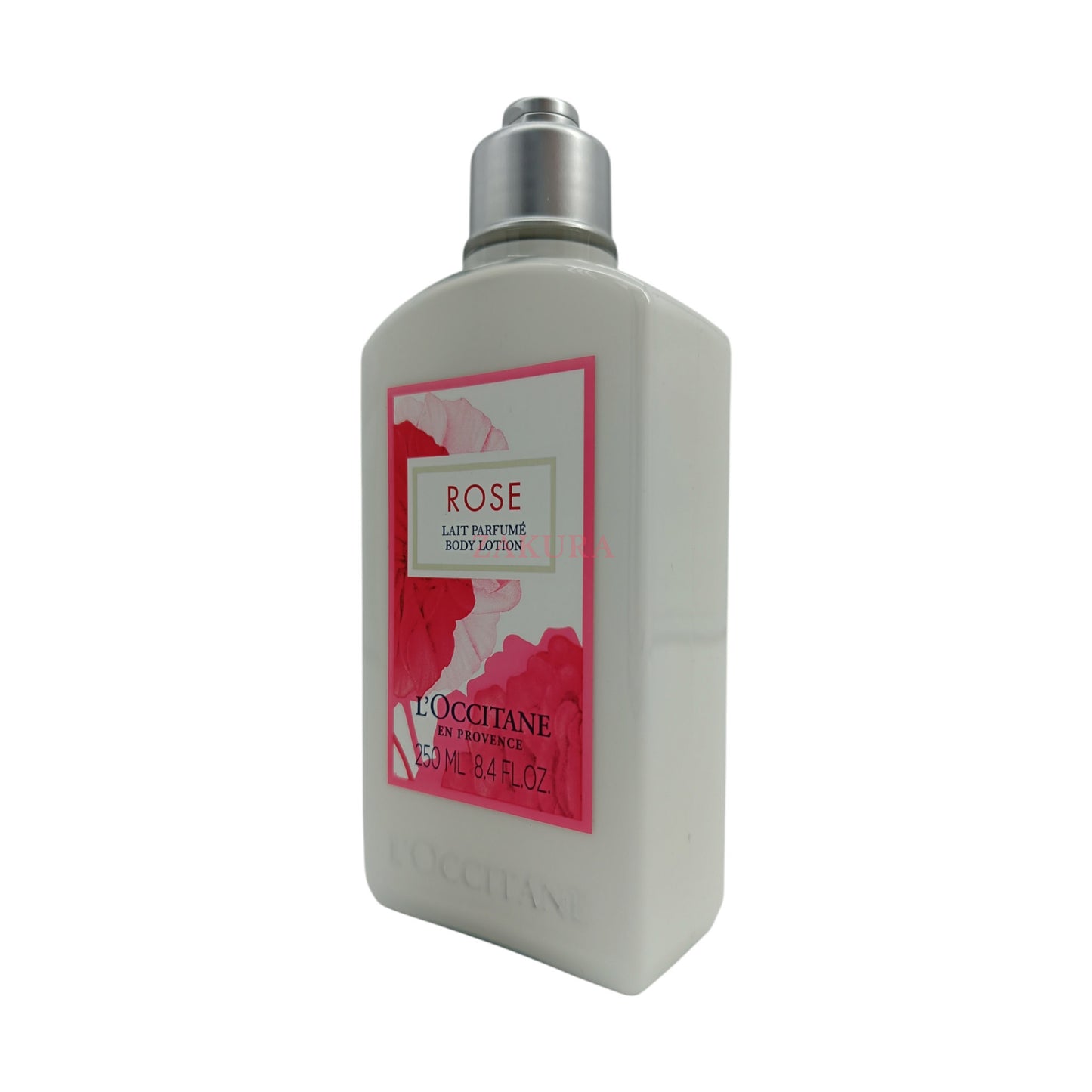 L'Occitane Rose Body Lotion – 250ml bottle for nourishing hydration and romantic rose fragrance, available at Zakura Global.