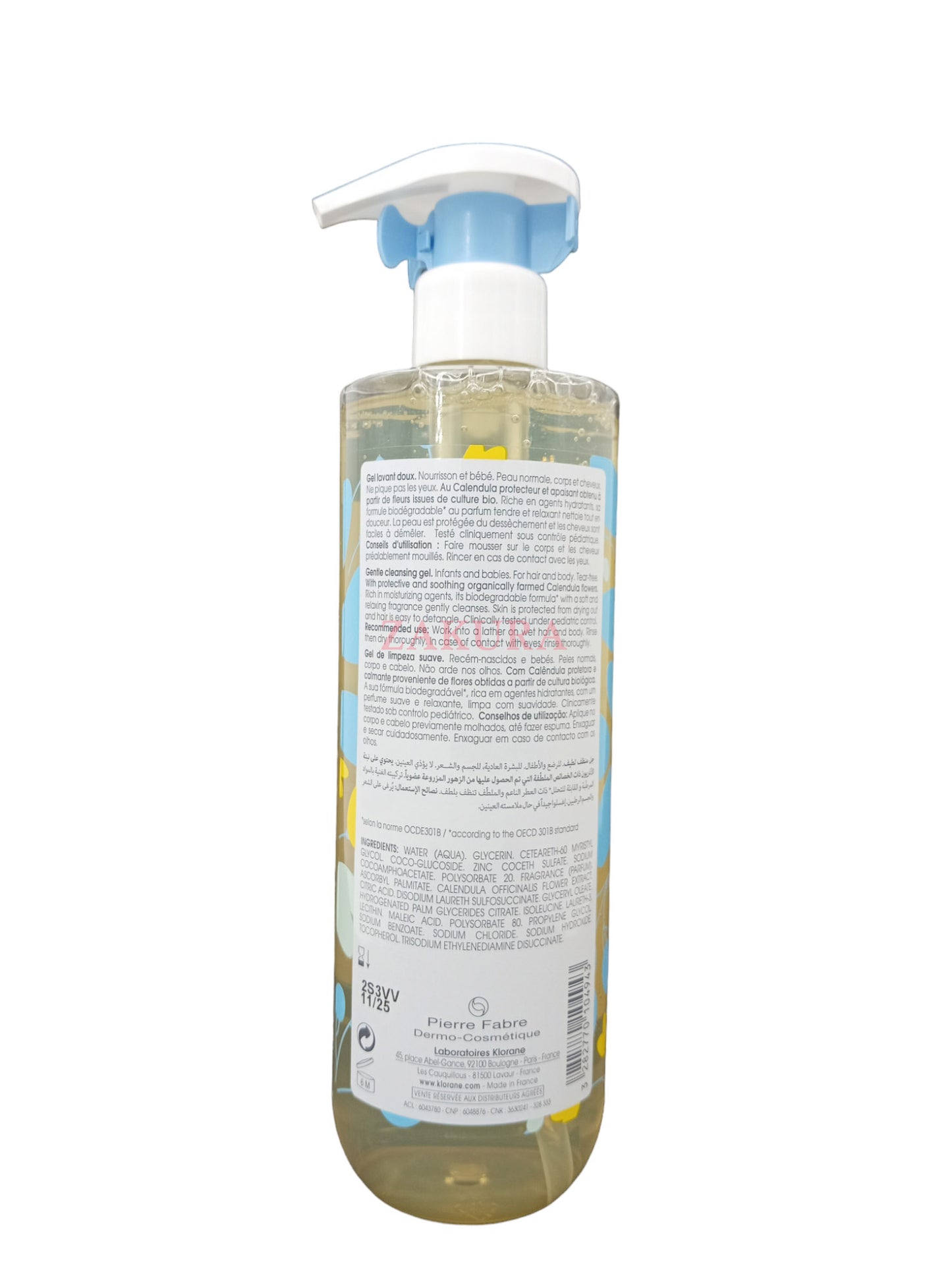 Klorane Baby Gentle Cleansing Gel (500ml/500ml x 2) 500ml