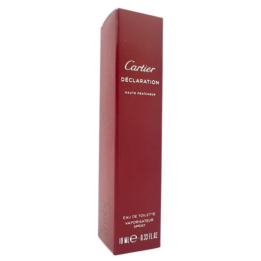Cartier Declaration Haute Fraicheur EDT Spray – 10ml miniature woody spicy fragrance with citrus and cedar, available at Zakura Global.