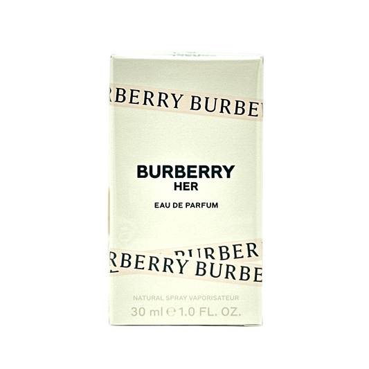 Burberry Her Eau De Parfum Spray 30ml – fruity gourmand fragrance with berries, jasmine, and musk, available at Zakura Global.