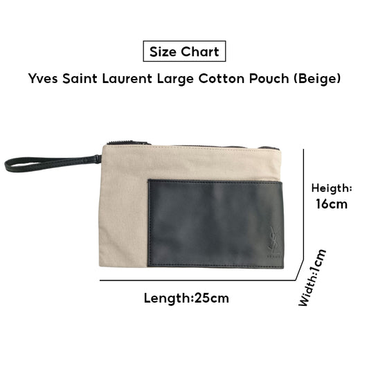 Yves Saint Laurent Large Cotton Pouch - With Pocket 2pcs