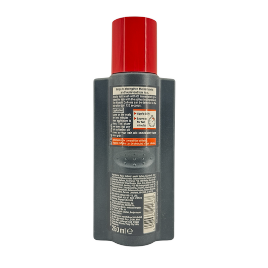 Alpecin Caffeine Shampoo C1 – 250ml caffeine-infused shampoo for hair loss and root stimulation, available at Zakura Global.