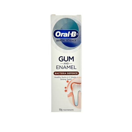 Oral-B Gum Care & Bacteria Defence Toothpaste – 110g tube, antibacterial formula for healthy gums and strong teeth, available at Zakura Global.