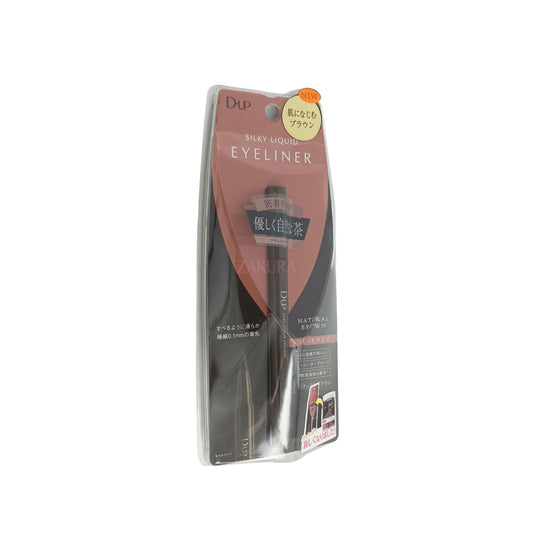 D-UP Silky Liquid Eyeliner Waterproof 1pc (Black/Brown Black/Natural Brown/Chiffon Brown/Milk Cappuccino) Natural Brown