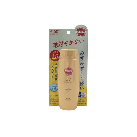 Kose Suncut UV Protect Super Water Proof Gel – SPF50+ sunscreen in 80g and 120g sizes, available at Zakura Global.