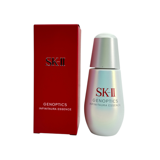 SK-II Genoptics Infinitaura Essence – 50ml bottle, brightening serum with PITERA™ and Niacinamide, available at Zakura Global.