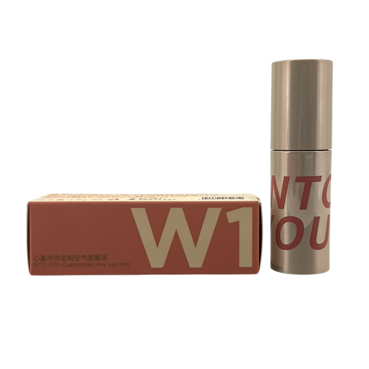 INTO YOU Customized Airy Lip Mud – W1 Soft Pink 1.8g warm pastel pink matte lip and cheek color, available at Zakura Global.