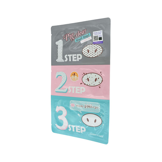 Holika Holika Pig-Nose Clear Blackhead 3-Step Kit – Korean skincare nose strips available at Zakura Global