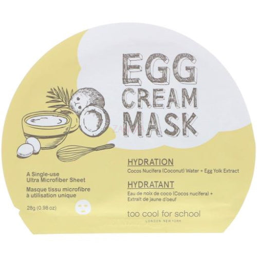 Too Cool For School Egg Cream Mask 1pc (Hydration/Pore Tightening/Firming/Calming)