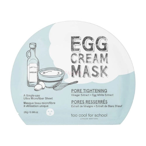 Too Cool For School Egg Cream Mask 1pc (Hydration/Pore Tightening/Firming/Calming)