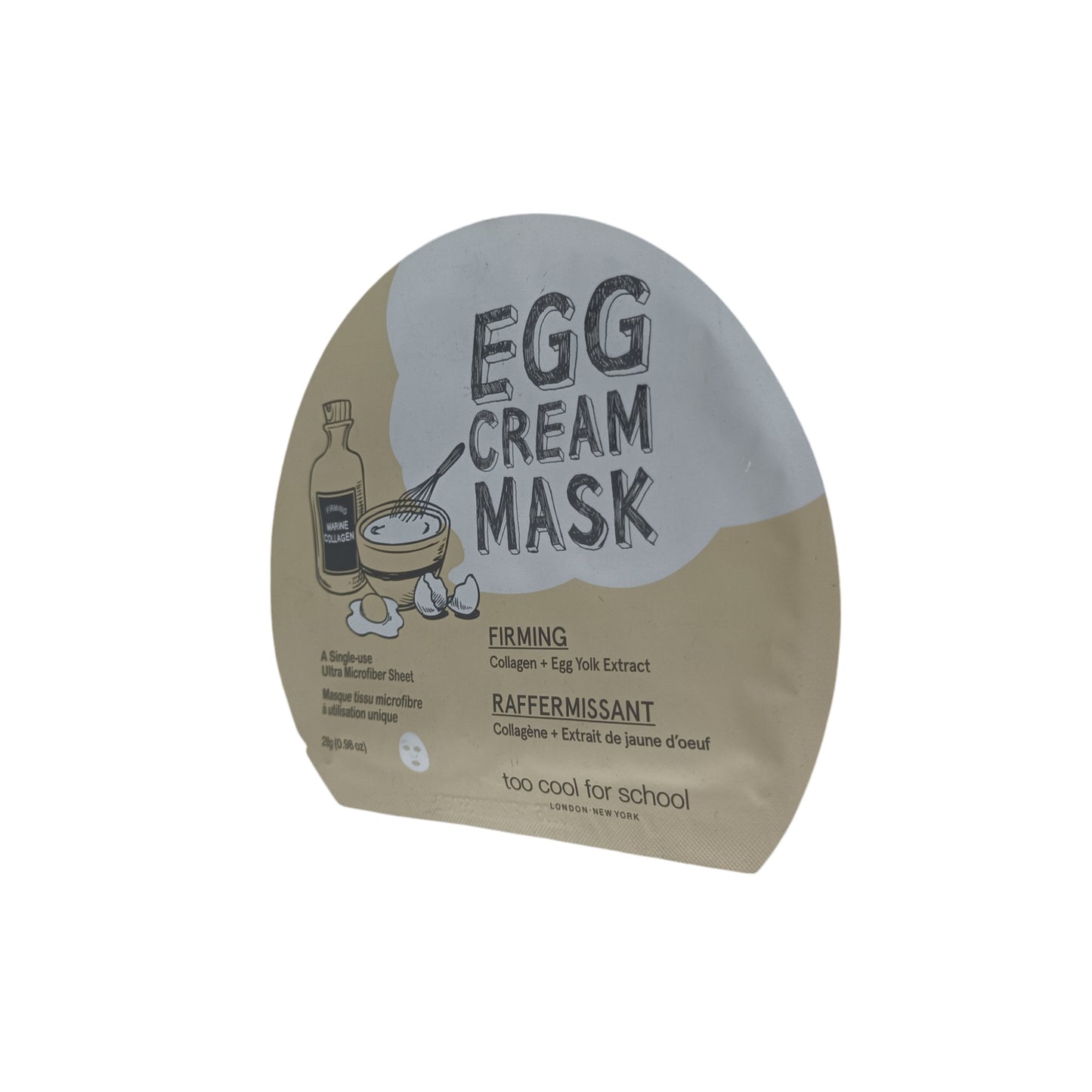 Too Cool For School Egg Cream Mask 1pc (Hydration/Pore Tightening/Firming/Calming)