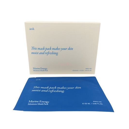 Aroh Marine Energy Moisture Mask/Probiotics Brightening Mask/Centella Herb Cooling Mask 10pcs Marine Energy Moisture Mask