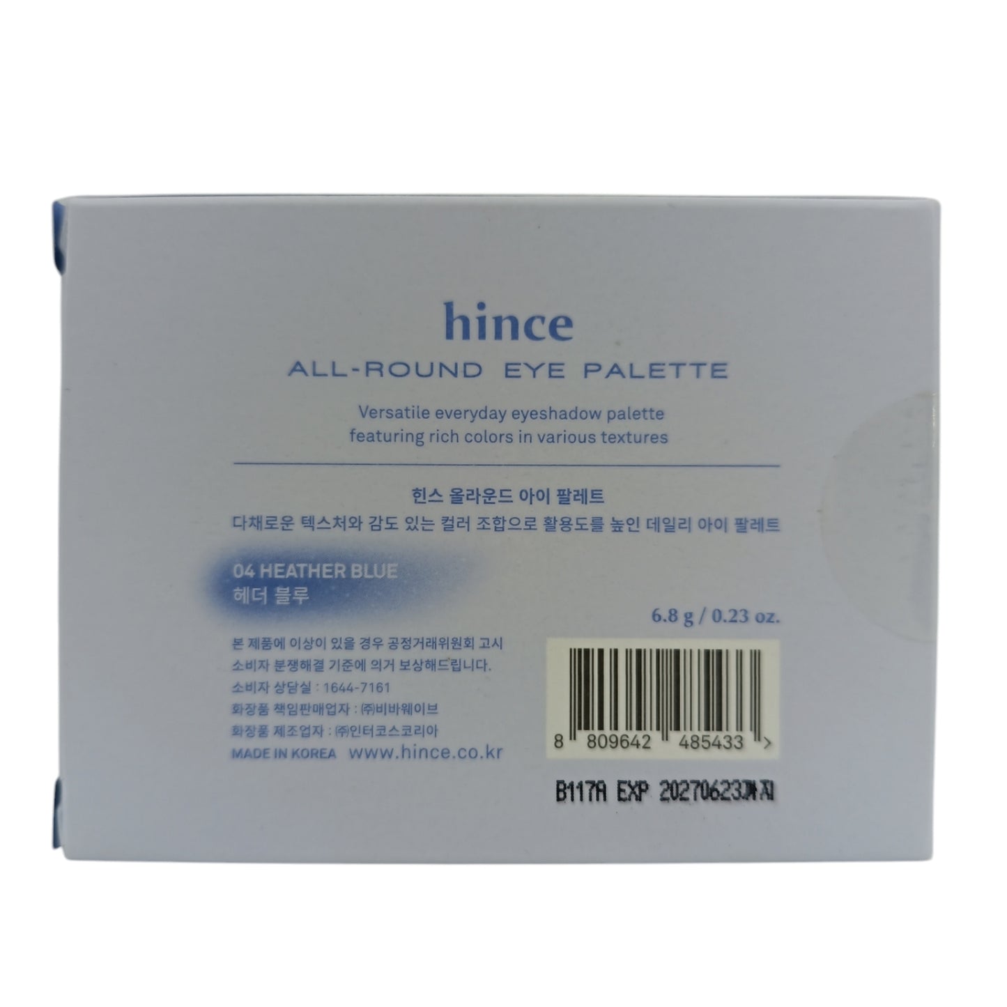 Hince All-Round Eye Palette 6.4g in 04 Heather Blue and 05 Rose Fuzz – versatile Korean eyeshadow palette with matte and shimmer shades
