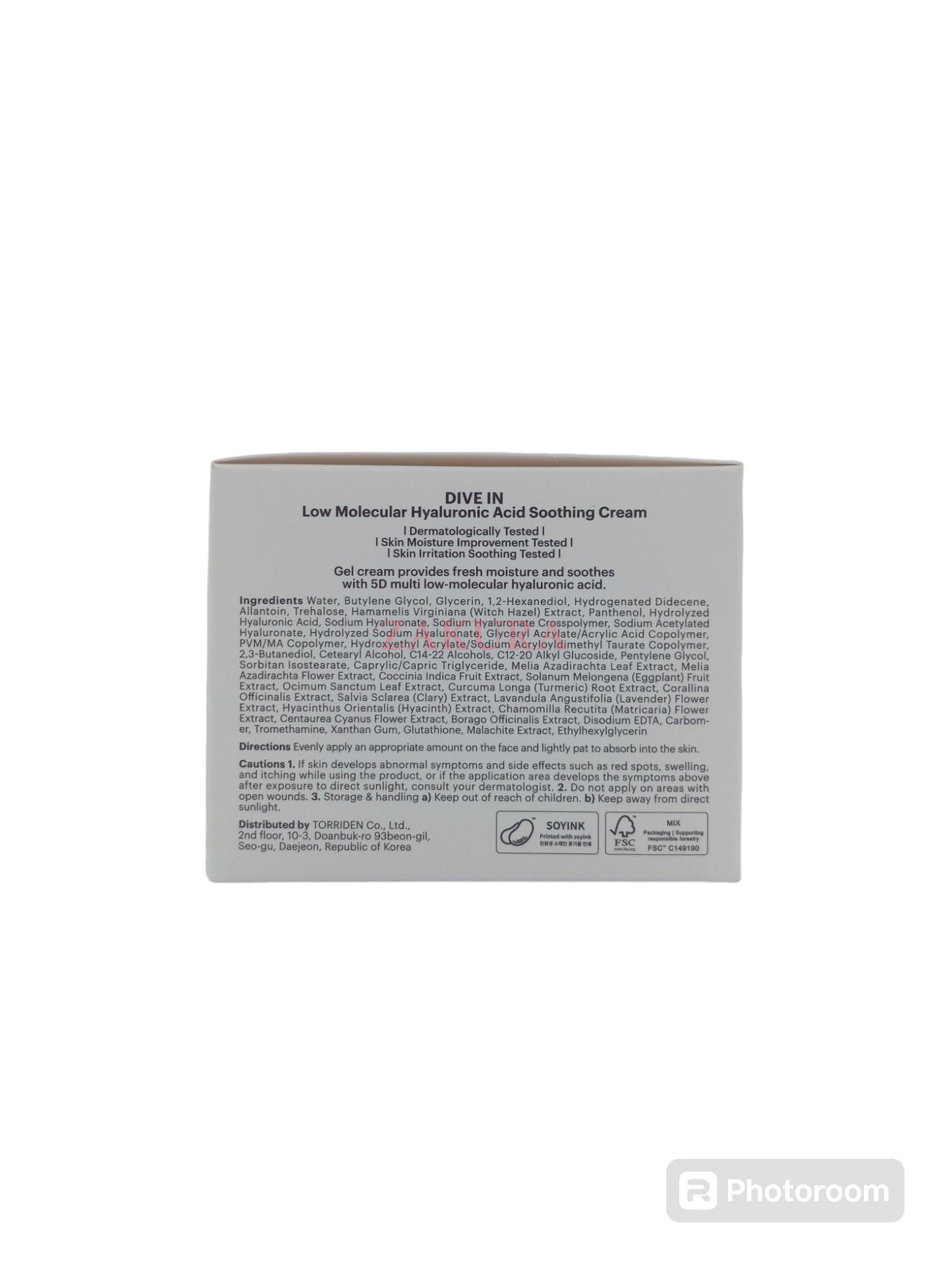 Torriden DIVE-IN Hyaluronic Acid Soothing Cream 100ml
