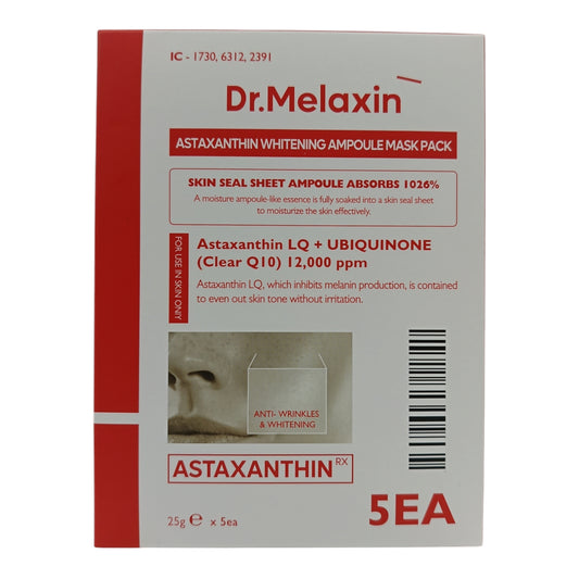 Dr. Melaxin Astaxanthin Whitening Ampoule Mask Pack 5pcs