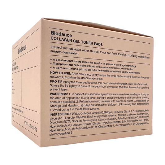 Bio-dance Toner Pads 60pads (Collagen Gel/Cera-Nol Gel)