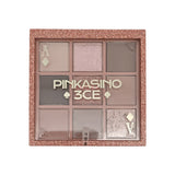 A 3CE Multi Eye Color Palette in Knotted Pink shade, containing various pink-toned eyeshadows with matte, shimmer, and satin finishes.