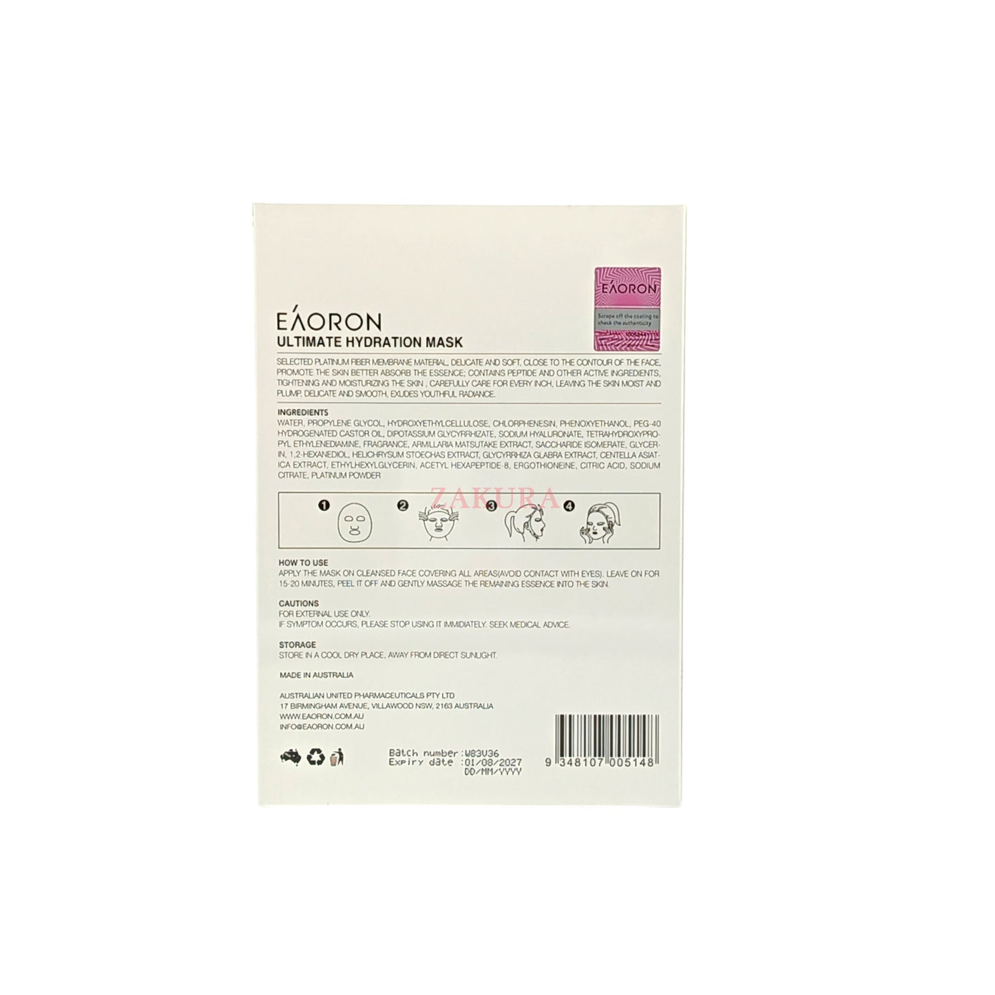 Eaoron Ultimate Hydration Mask 5pcs