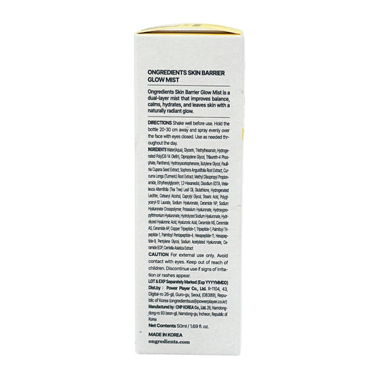 Ongredients Skin Barrier Glow Mist 50ml
