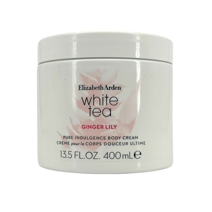Elizabeth Arden White Tea Ginger Lily Pure Indulgence Body Cream 400ml jar for deep hydration and elegant fragrance from Zakura Global.