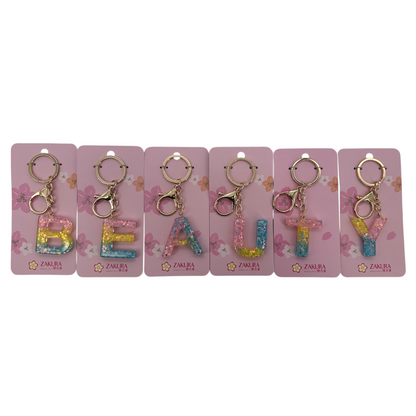 Custom initial keychain by Zakura – stylish letter keyring 1pc