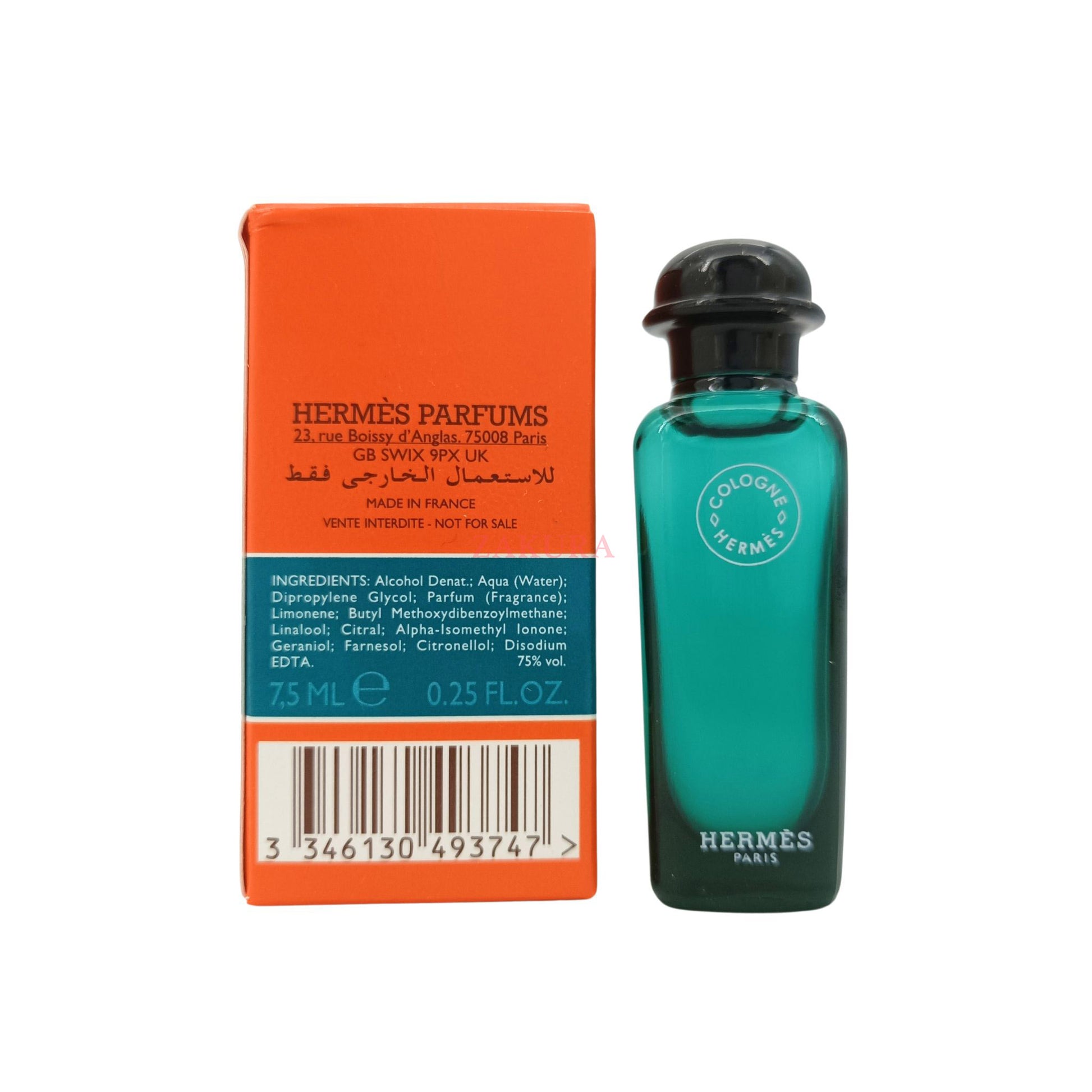 Hermes Eau D'Orange Verte Cologne Spray (7.5ml Miniature/15ml? 7.5ml