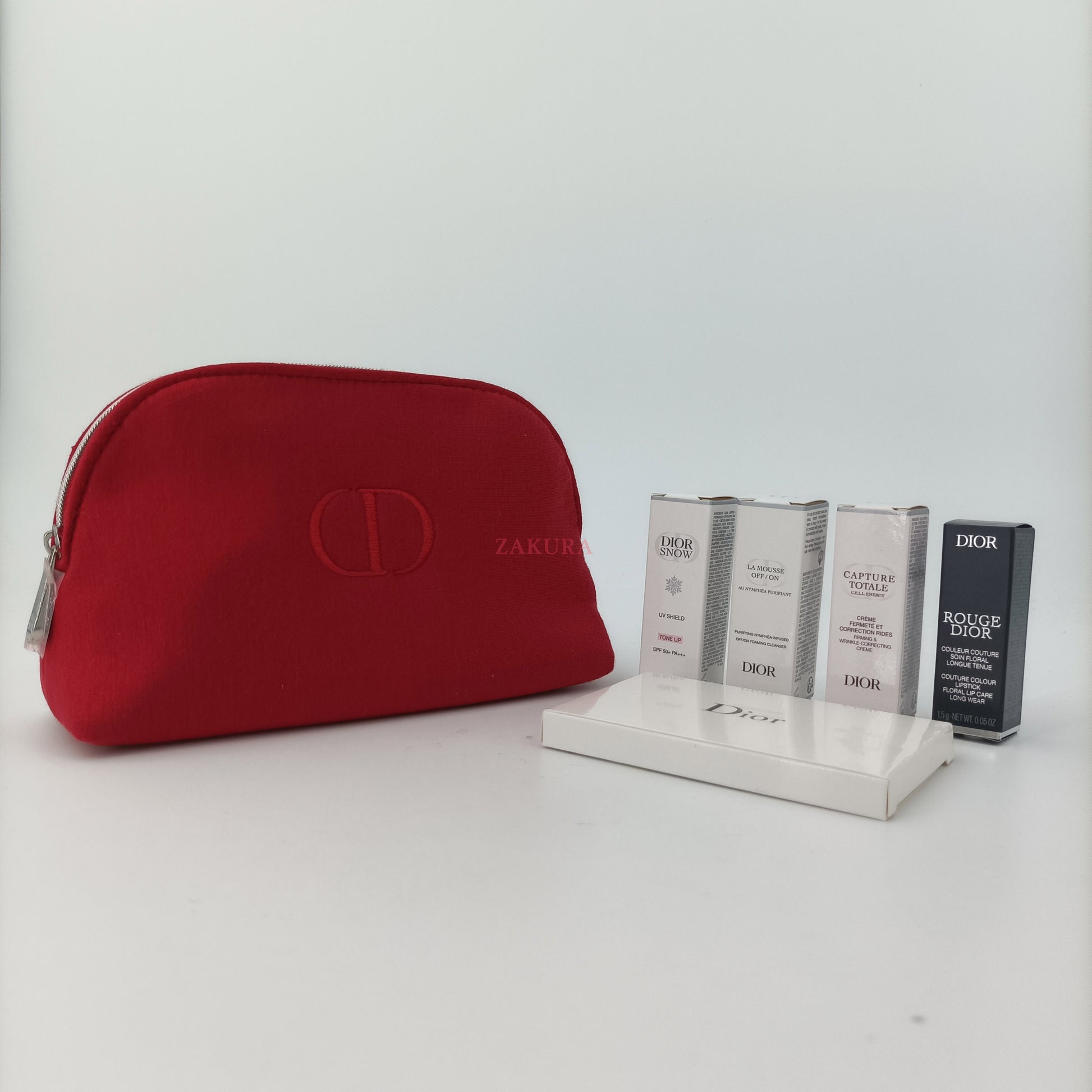 Christian Dior Skincare Make Up+Red Pouch Set (Miniature) 6pcs