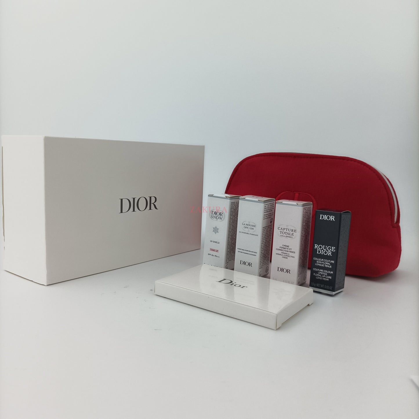 Christian Dior Skincare Make Up+Red Pouch Set (Miniature) 6pcs