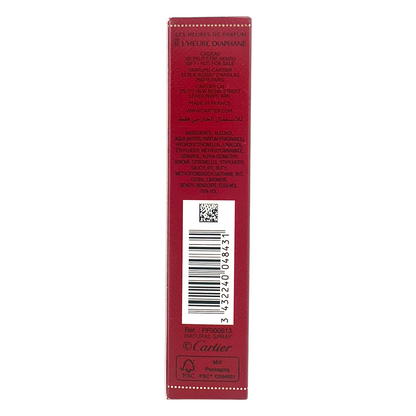 Cartier L'Heure Diaphane Eau De Toilette Spray – 10ml miniature floral fragrance with peony and rose, available at Zakura Global.