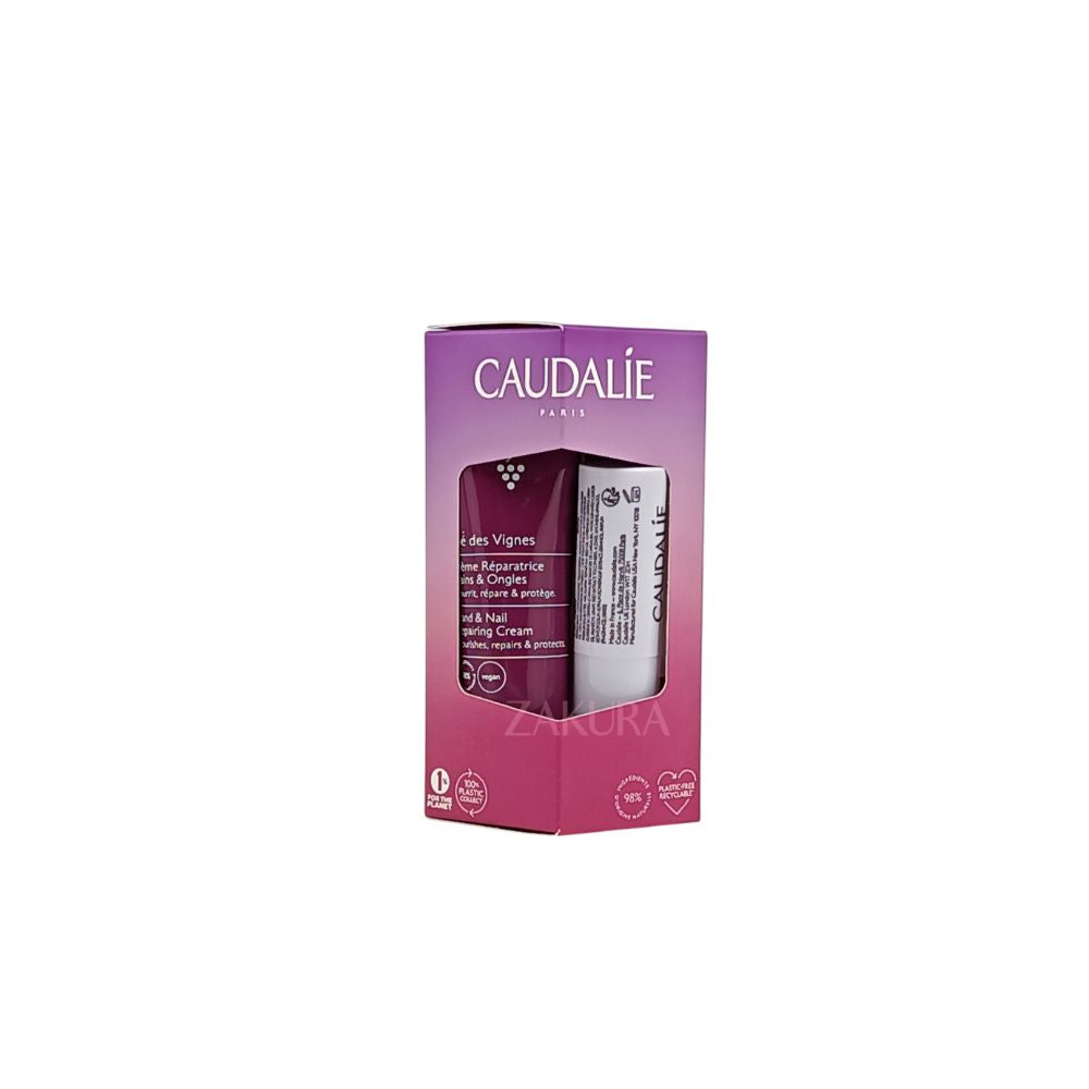 Caudalie The Des Vignes Lip&Hand Set (Cream 30ml+ Lip 4.5g) 2pcs