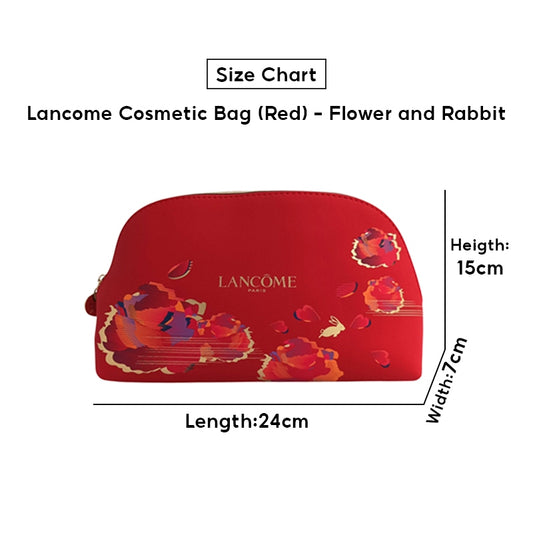Lancome Cosmetic Bag (Red) - Flower and Rabbit 1pc