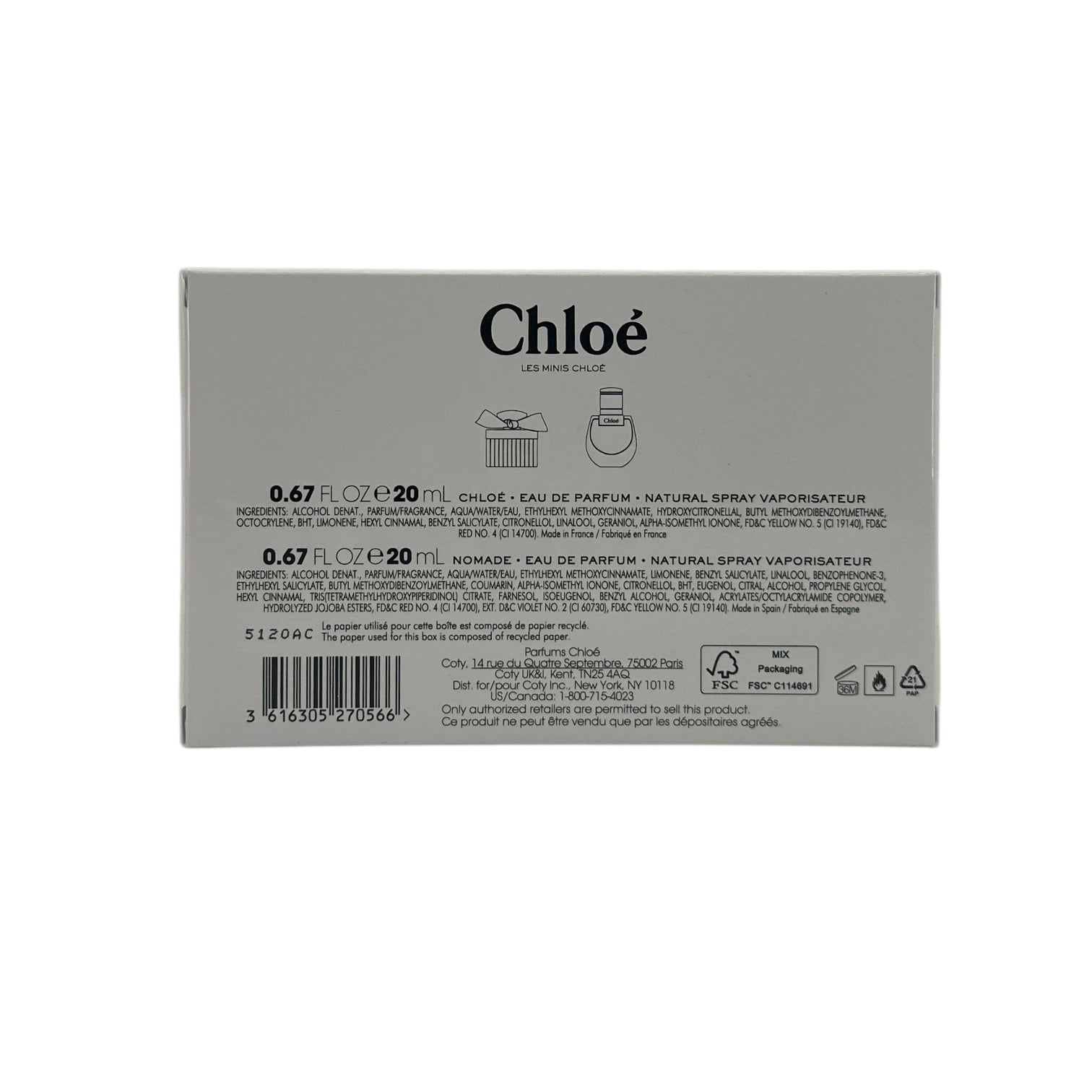 Chloe Eau De Parfum Duo Set (Chloe 20ml + Nomade 20ml) 2x20ml