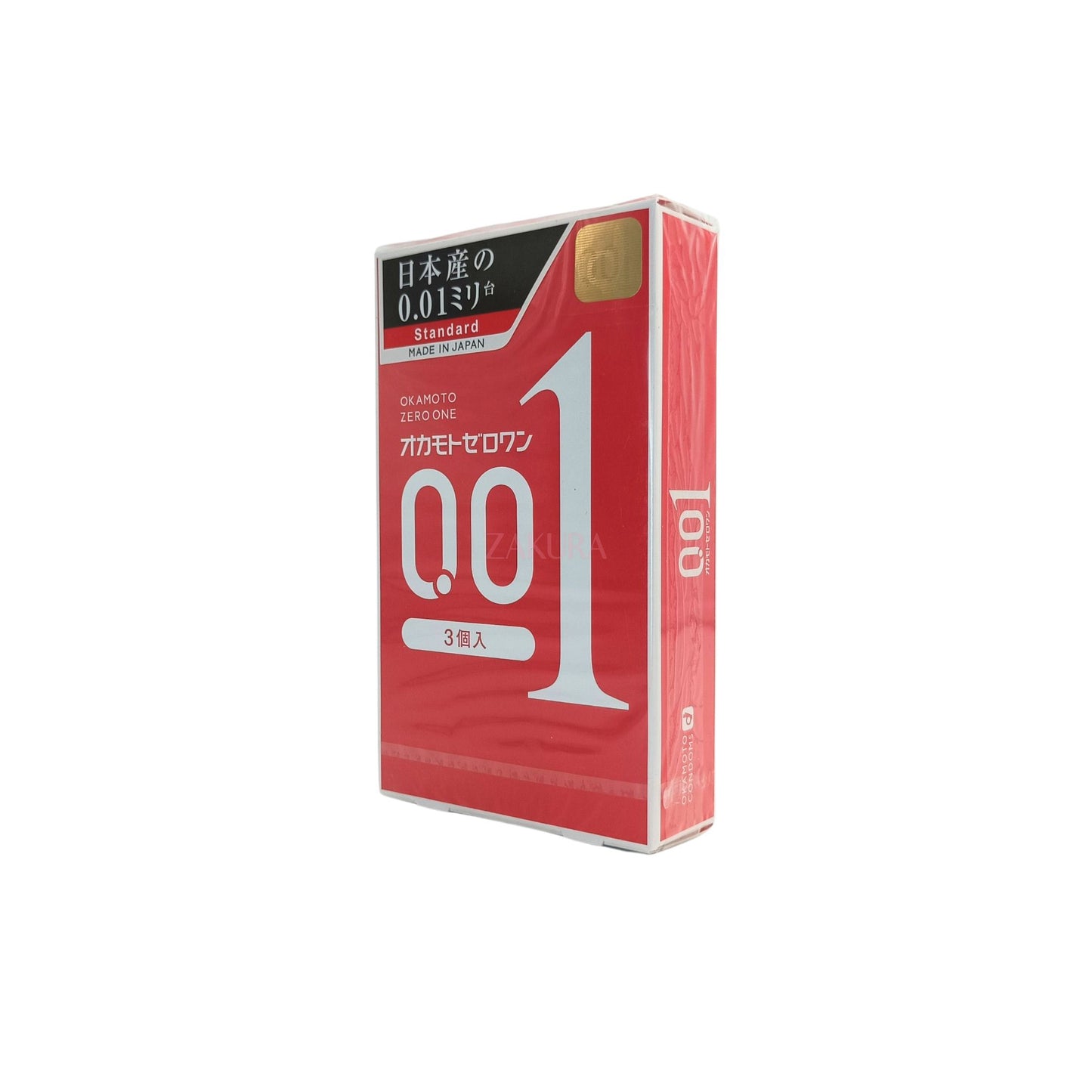 Okamoto Super thin 0.01 Condom 3pcs (Standard Size/ L Size) Standard Size