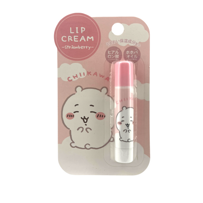 Shobido Chiikawa Lip Cream Strawberry 3.5g by Zakura Global – moisturizing lip balm with sweet strawberry scent and cute Chiikawa design.