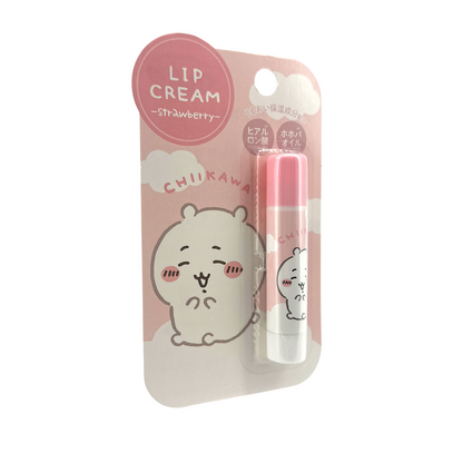 Shobido Chiikawa Lip Cream Strawberry 3.5g by Zakura Global – moisturizing lip balm with sweet strawberry scent and cute Chiikawa design.
