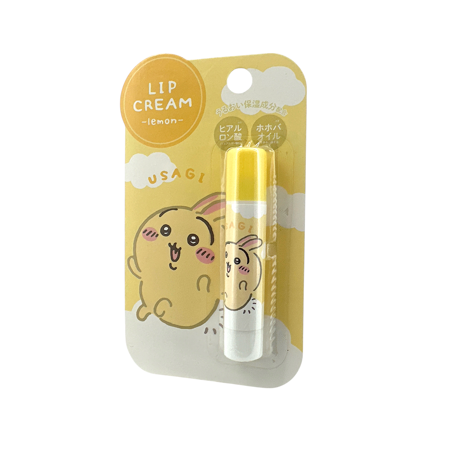 Shobido Chiikawa Lip Cream Lemon 3.5g by Zakura Global – moisturizing lip balm with fresh lemon scent and cute Chiikawa design.