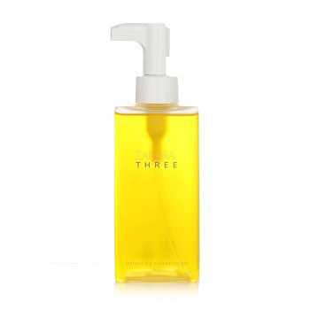 Three Balancing Cleansing Oil R – Japanese botanical oil cleanser in 185ml bottle for gentle makeup removal and skin hydration, available at Zakura Global.