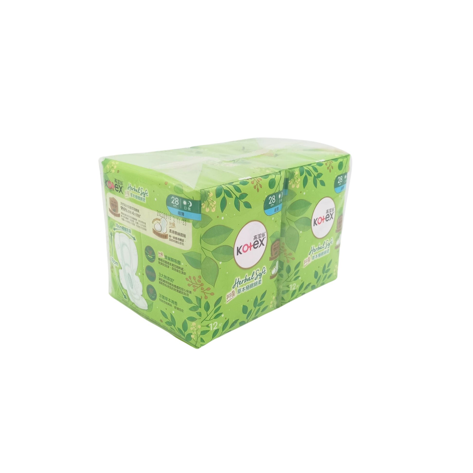 Kotex Herbal Soft Ultra-Thin 28cm (12pcs/2x12pcs) 2x12pcs