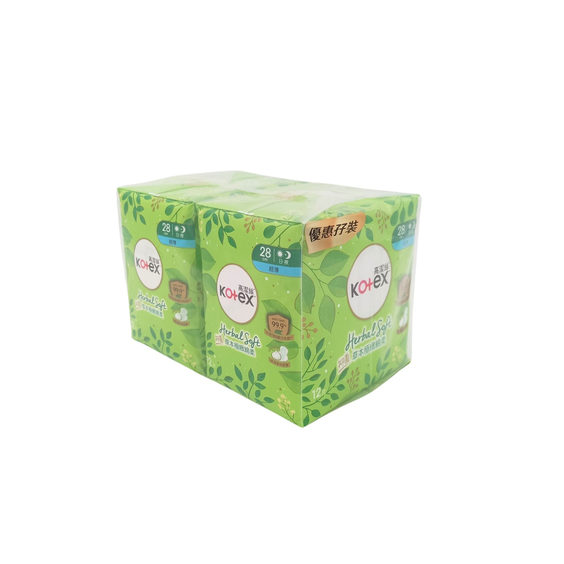 Kotex Herbal Soft Ultra-Thin 28cm (12pcs/2x12pcs) 2x12pcs