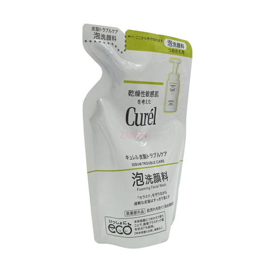 Curel Sebum Trouble Care Foaming Facial Wash Refill 130ml