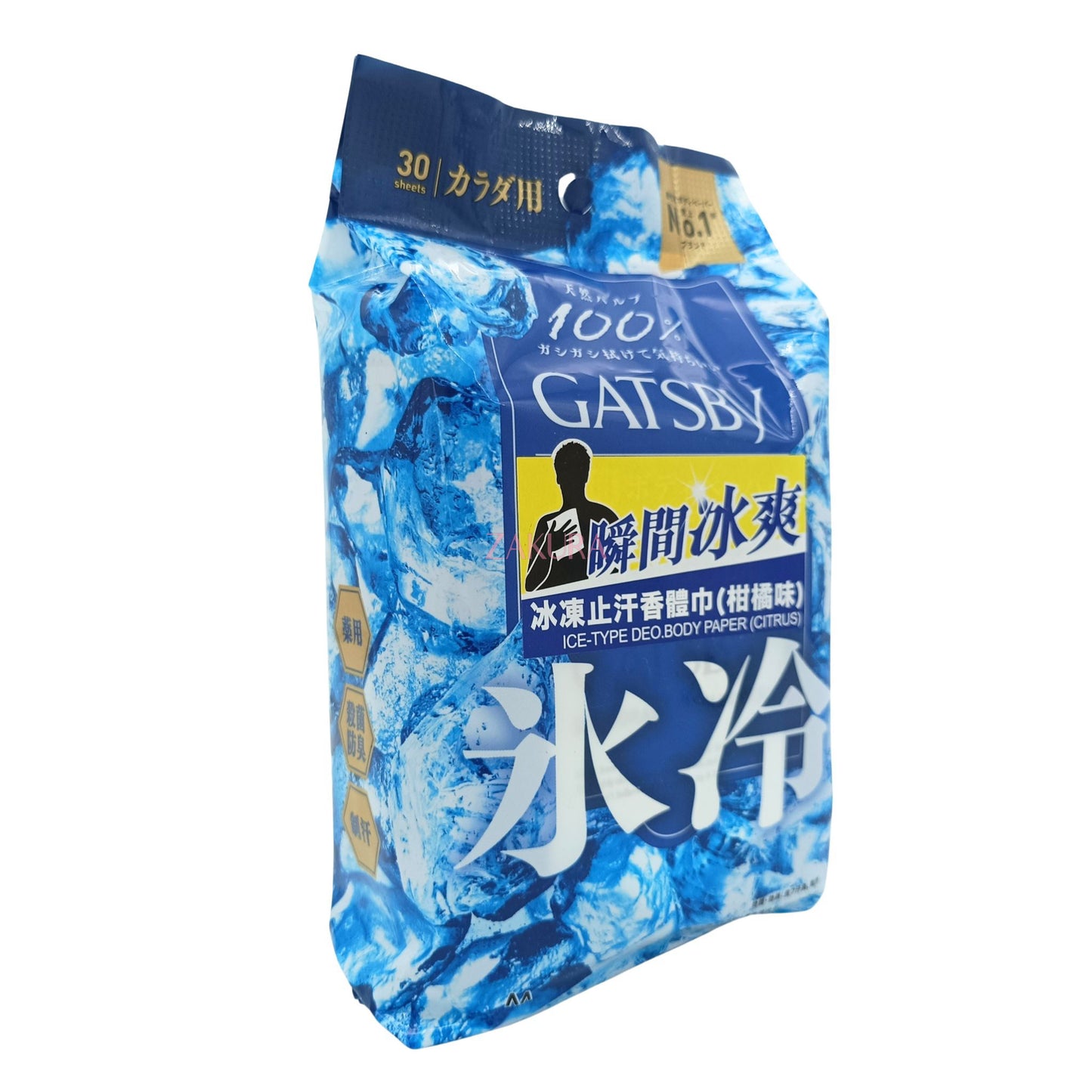 Gatsby Ice-Type Deo.Body Paper 30pcs Ice Citrus