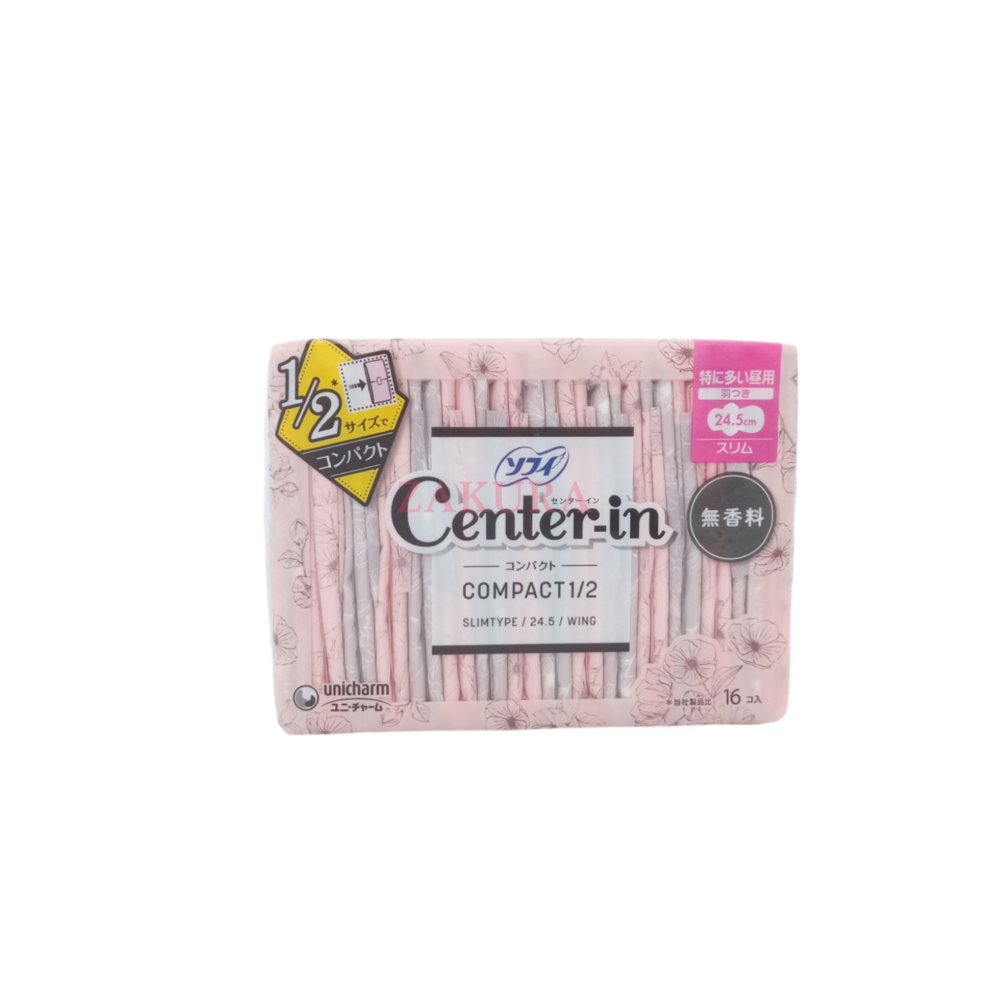 Unicharm Sofy Center-In Compact Day 24.5cm No Fragrance 16pcs