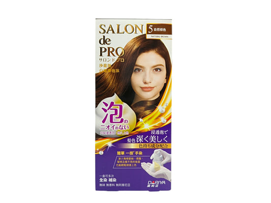 SALON DE PRO Hair Color Mousse 5 (Natural Brown) 1box