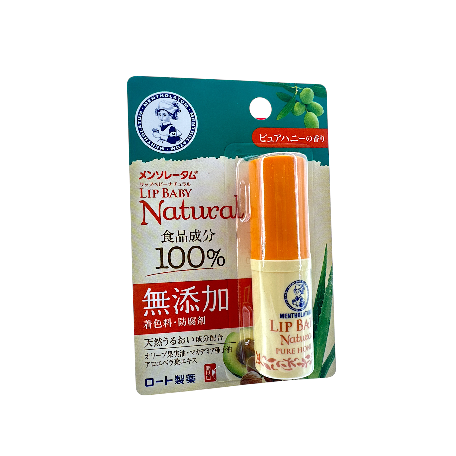 Mentholatum Lip Baby Pure Honey Lip Balm 4g – Moisturizing lip care with natural honey extract at Zakura Global.
