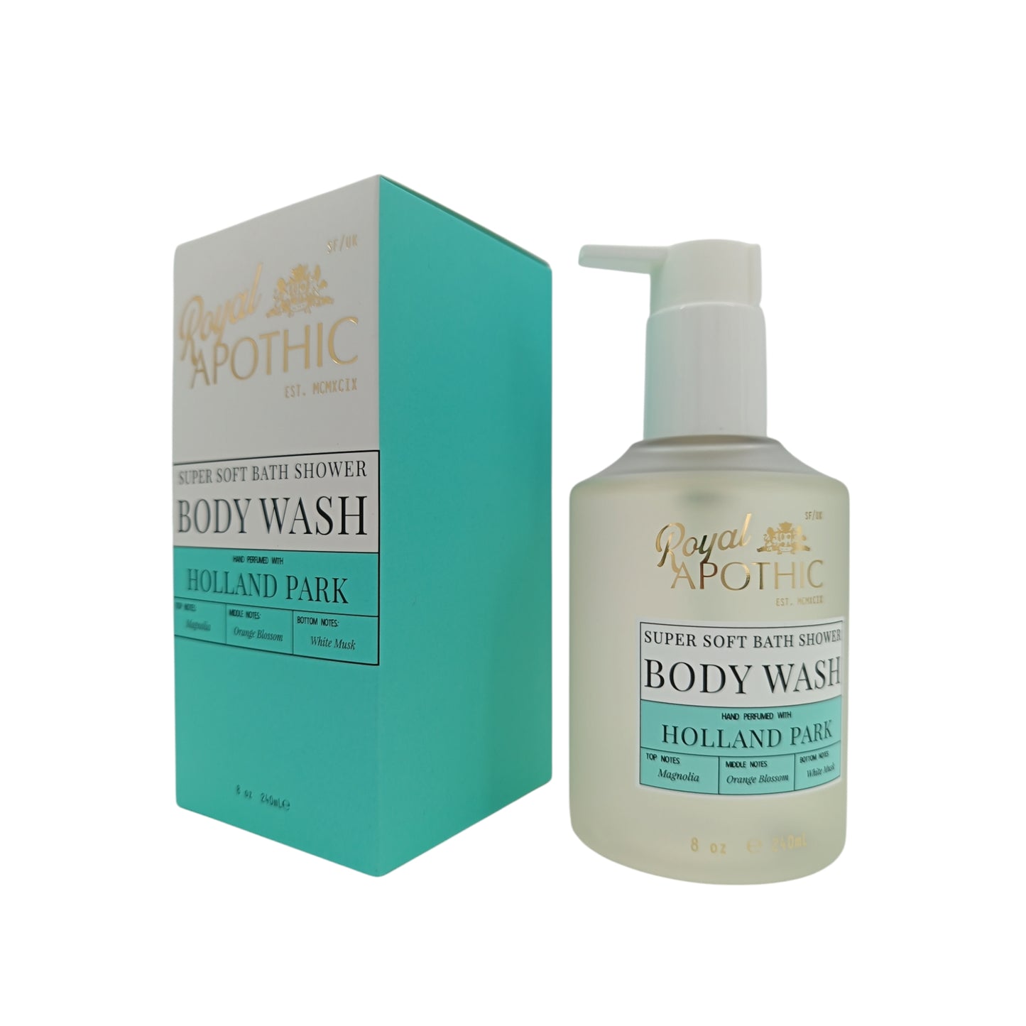 Royal Apothic Body Wash 240ml (Hand Perfumed with Holland Park/Hand Perfumed with Cutting Garden) Hand Perfumed with Holland Park